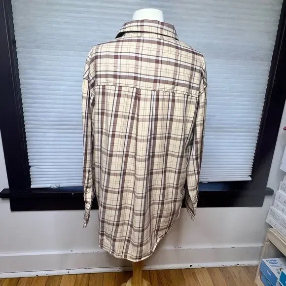 Peacebird Style Grunge Plaid‎ Buttondown Shirt - Picture 5 of 8